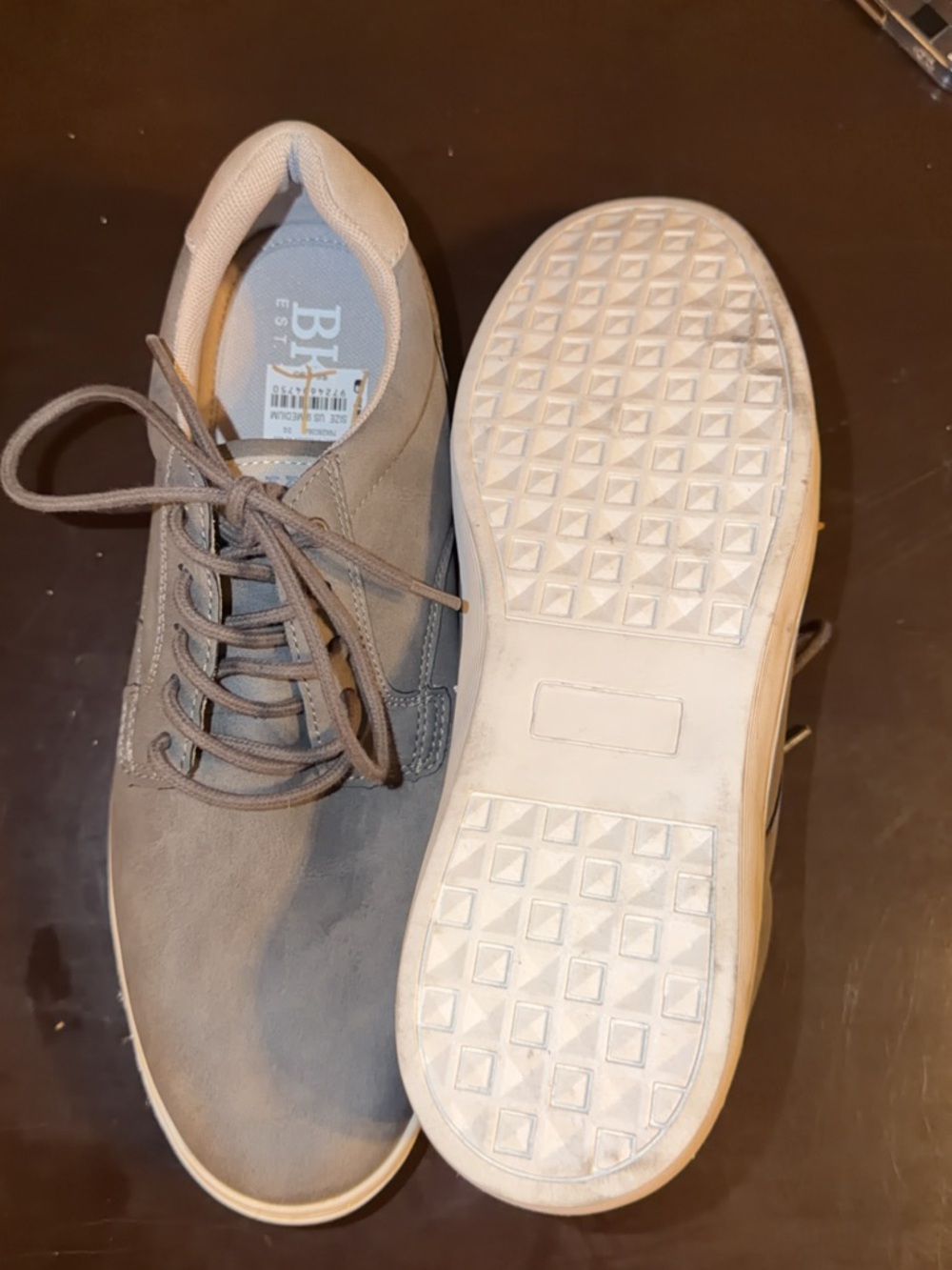 BKE Men's Casual Gray Suede Lace-Up Sneakers - Picture 3 of 3